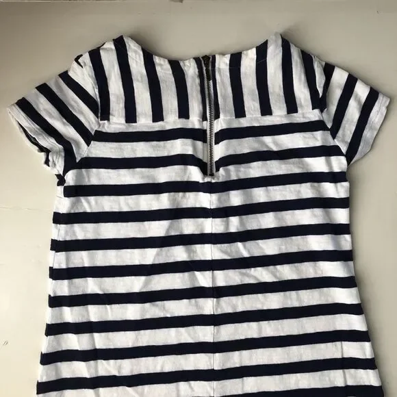 old navy womens short sleeve dress Chest Pocket navy blue white striped Small - Picture 11 of 16